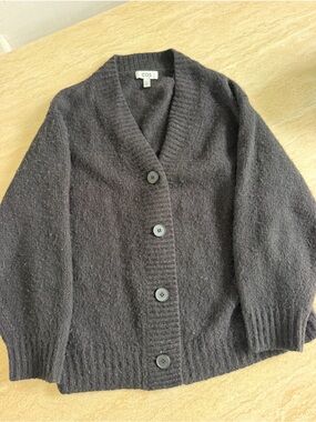 COS Black Knit Button-Front Sweater Cardigan